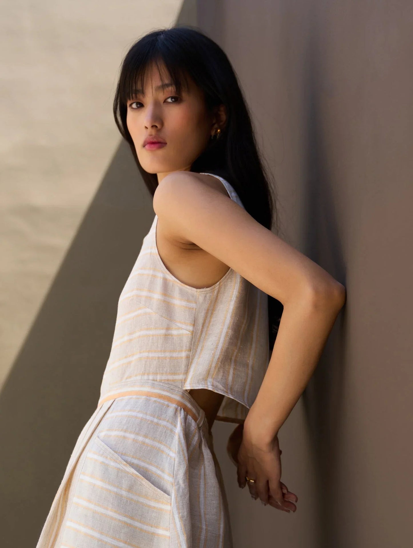 Buy Summer Vacation Linen Stripe Dress