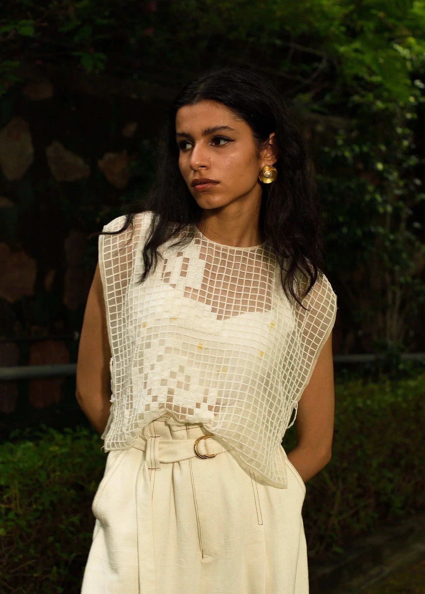 Buy White Roses on Organza Bib