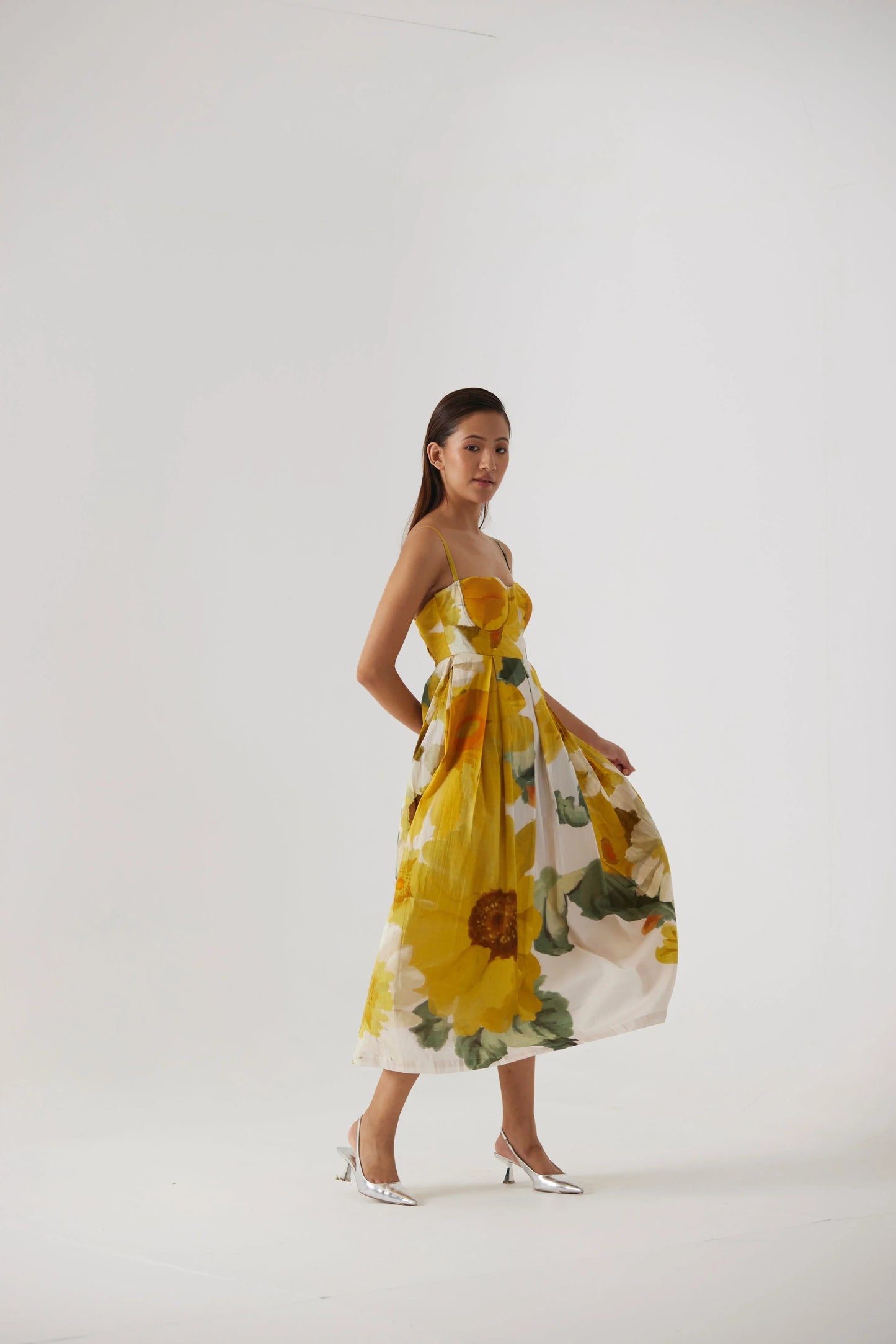 Buy Cotton Satin Sunflower Bralette Dress