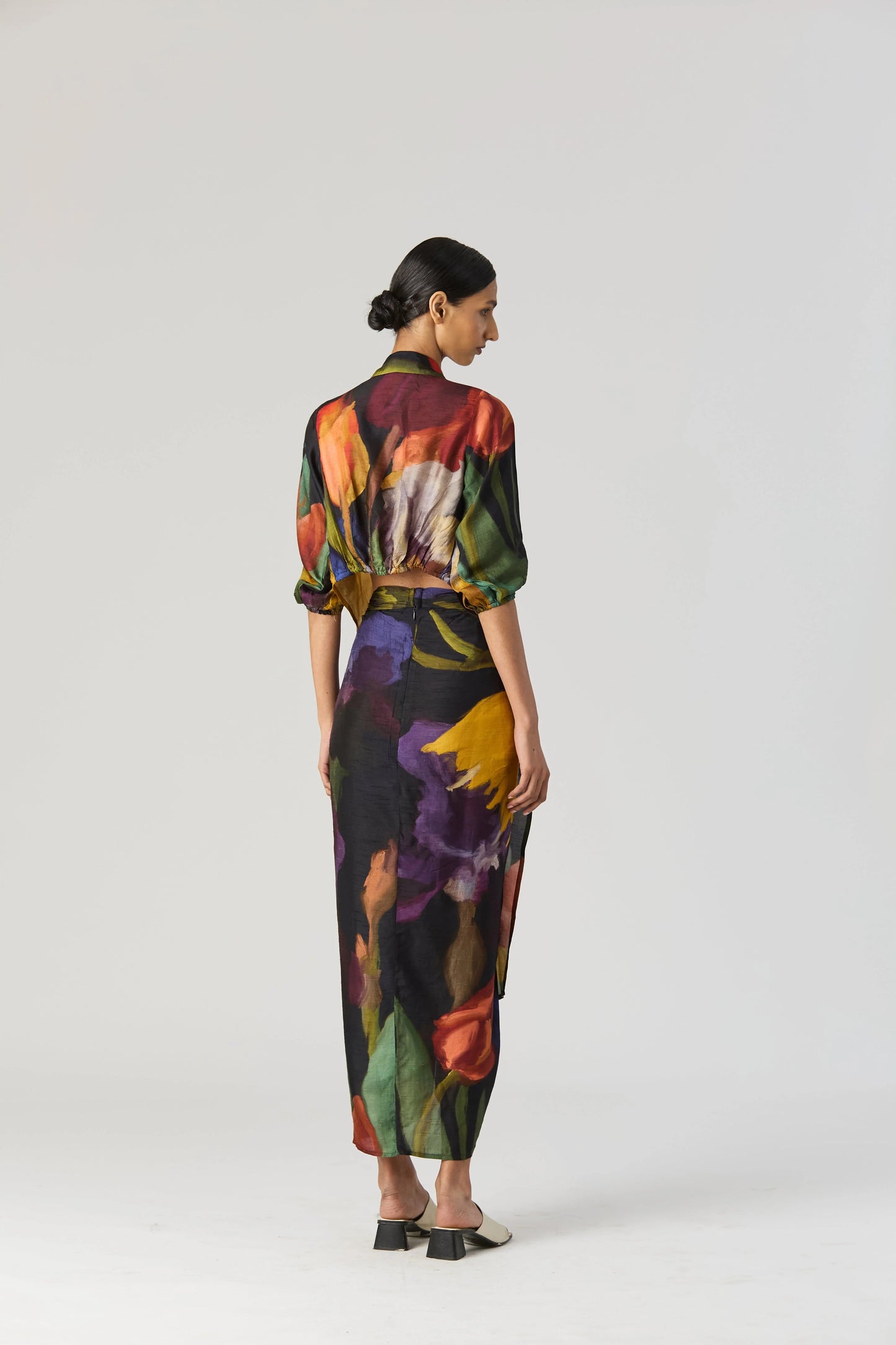 Buy Crepe Tie shirt and skirt co-ord set