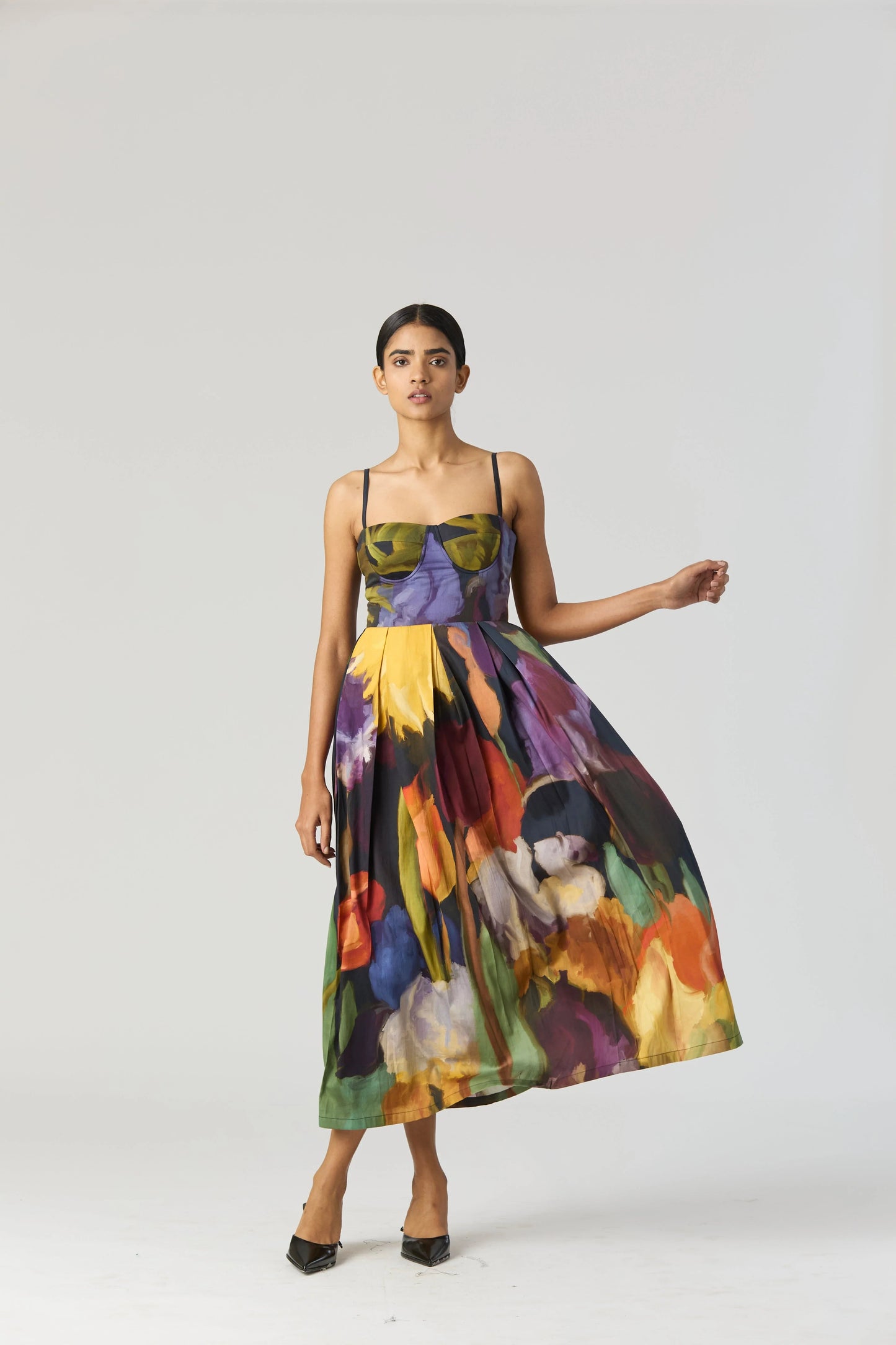 Buy Black Printed Bralette Dress