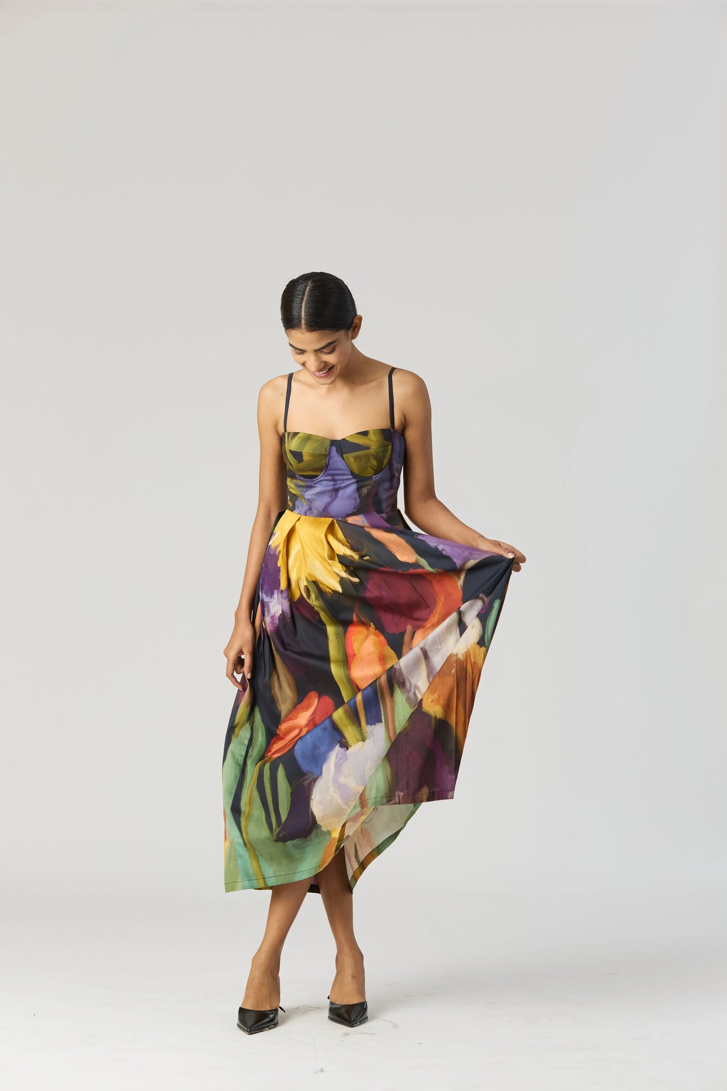 Buy Black Printed Bralette Dress