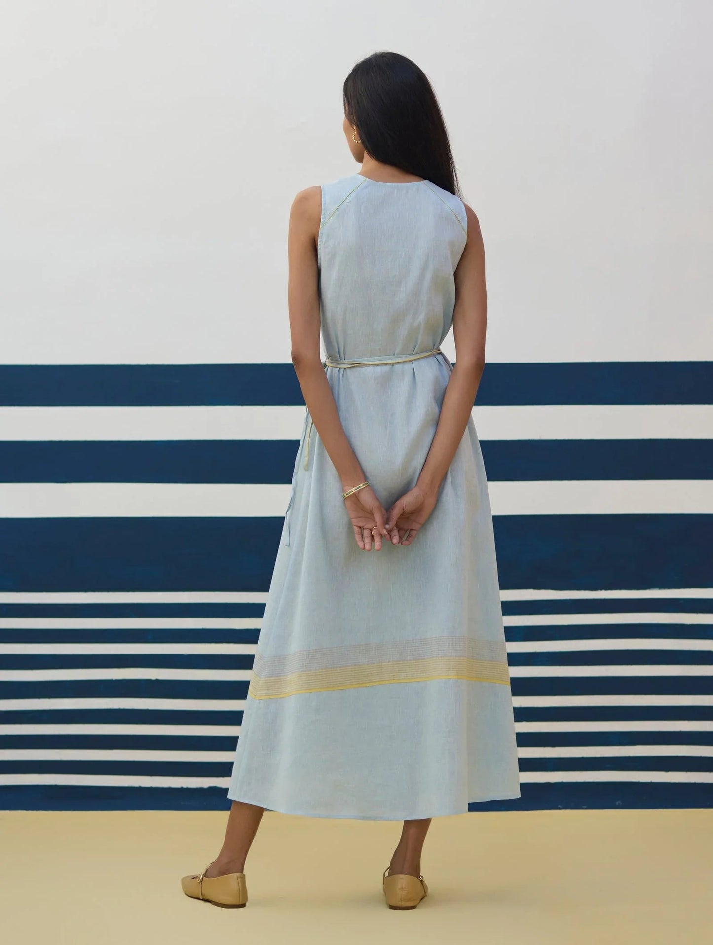 Buy Summer Vacation Sky Blue Wrap Dress