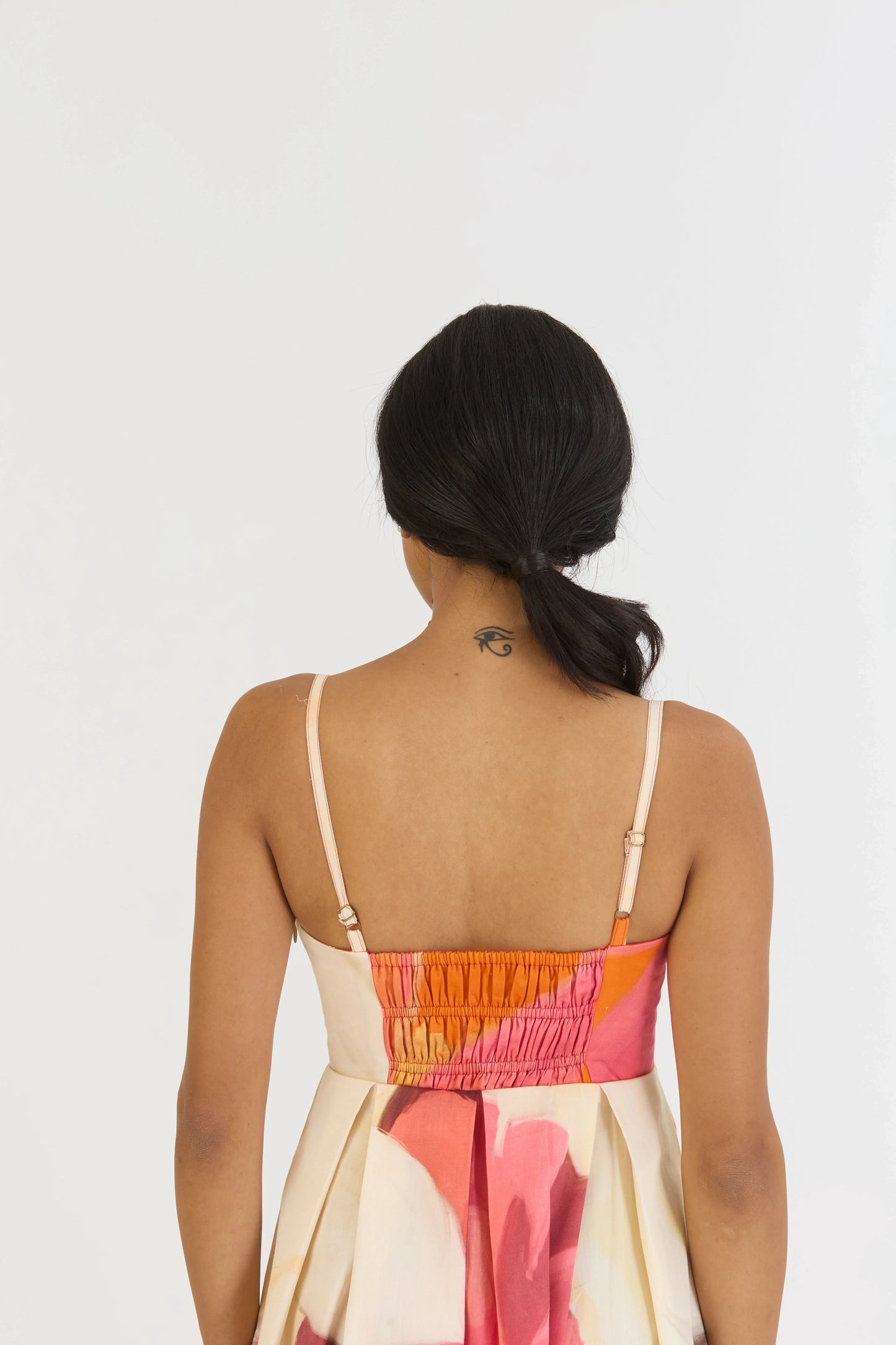 Buy floral cotton satin bralette dress