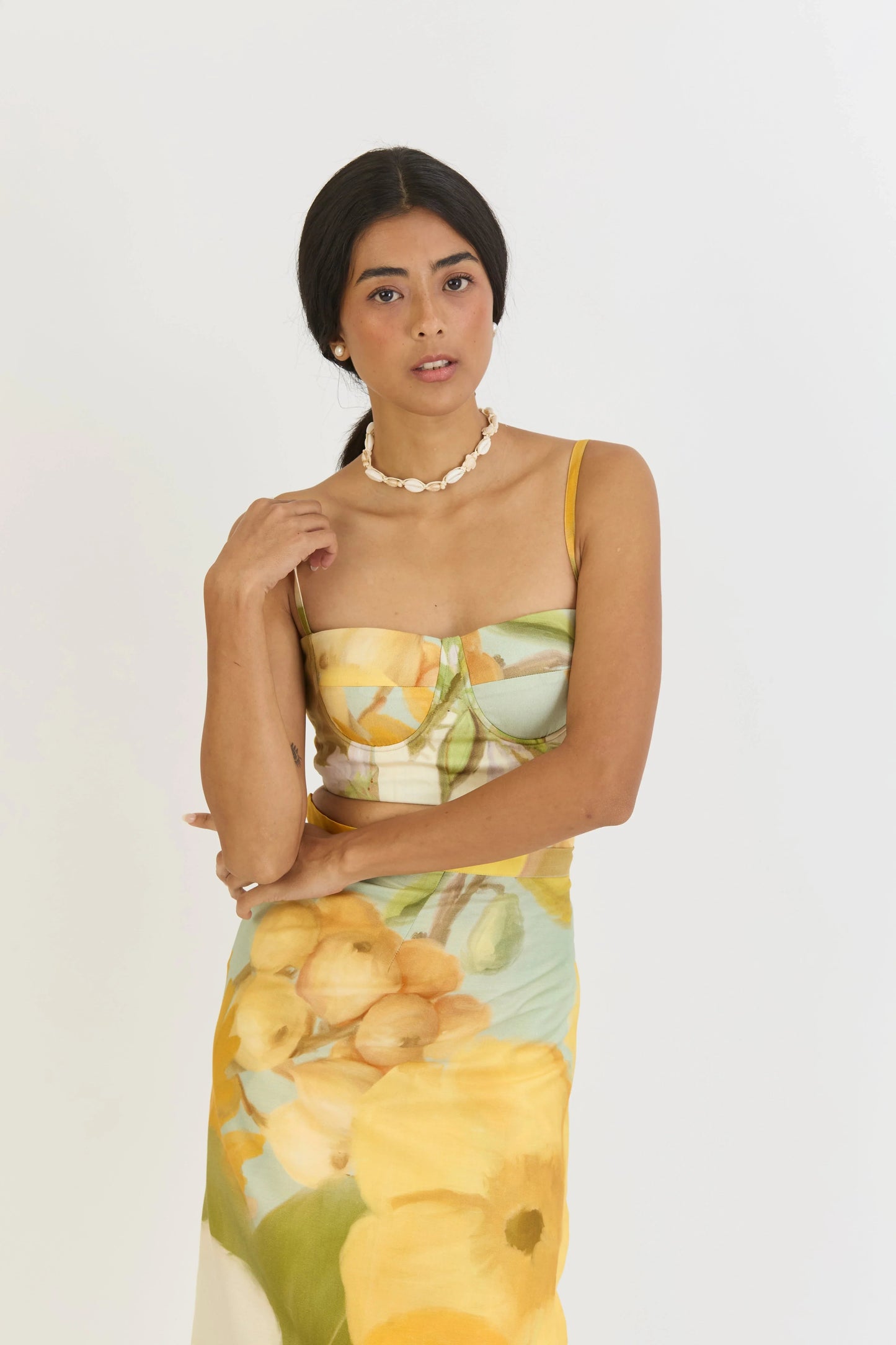 Buy Lemons and Sunflower Wrap around skirt set