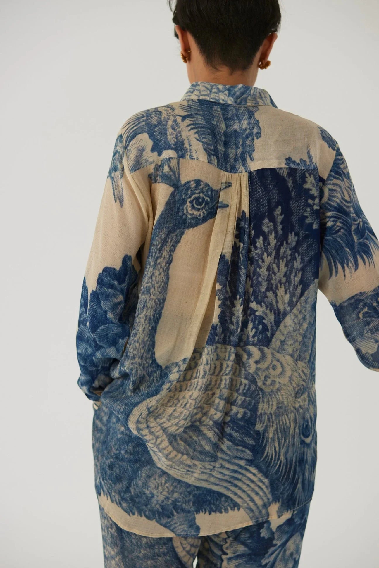 Buy Crepe Ivory and Blue Printed Co-ord Set