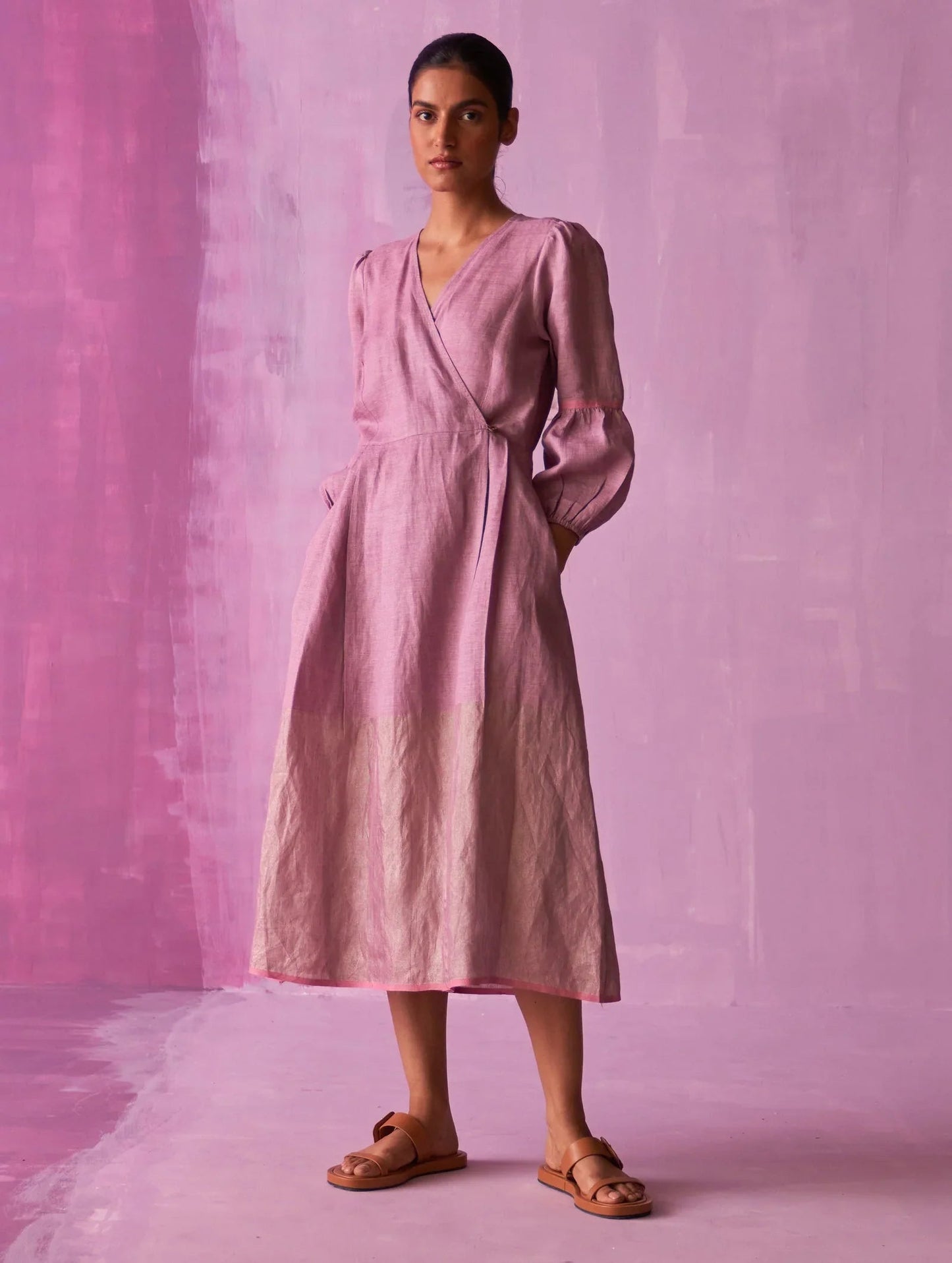 Buy Summer Vacation Lavender Night Out Wrap Dress