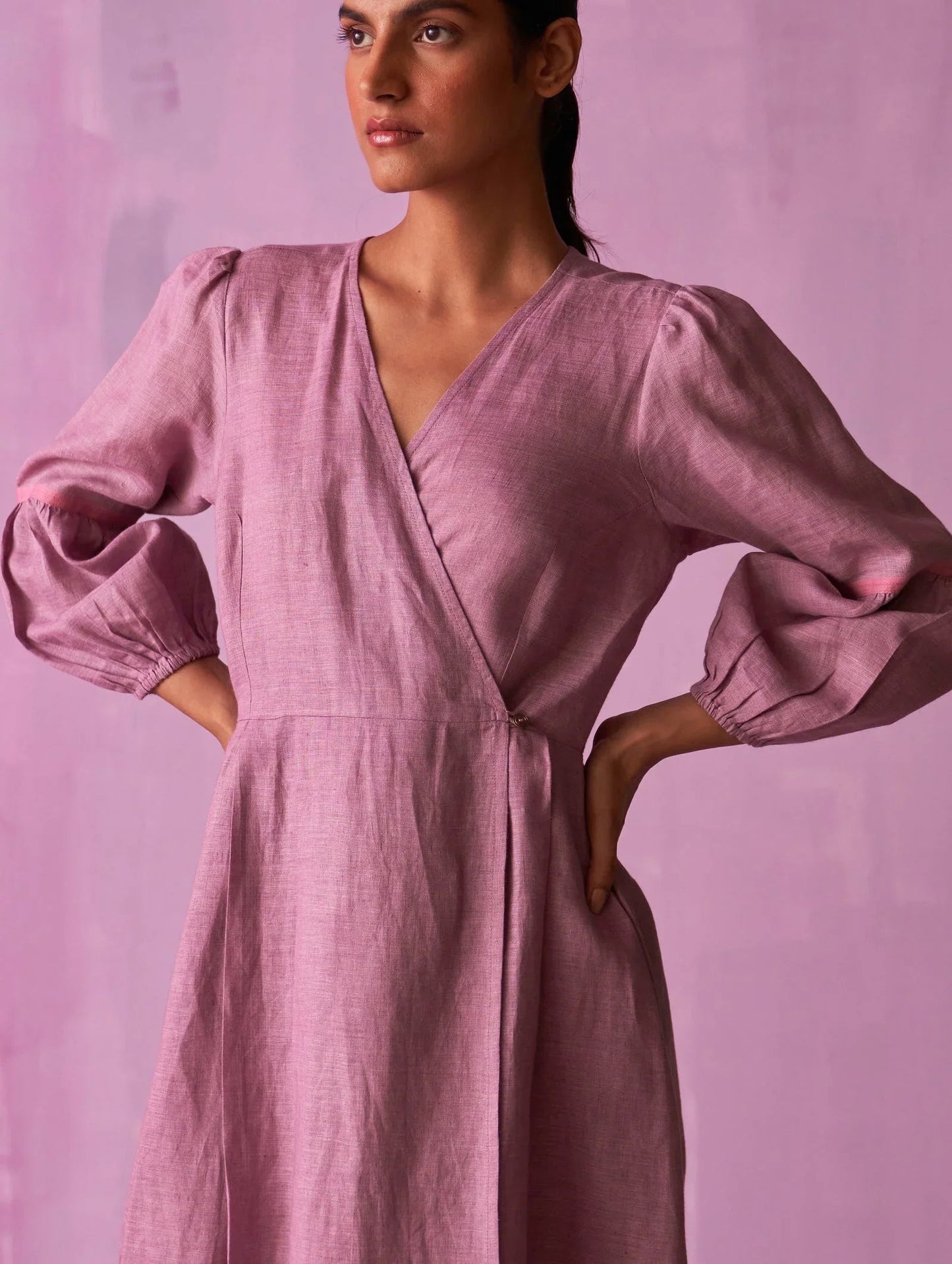 Buy Summer Vacation Lavender Night Out Wrap Dress