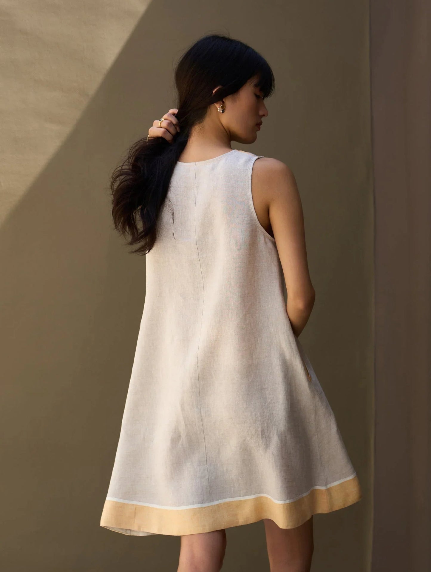 Buy Summer Vacation Linen A-line Short Dress