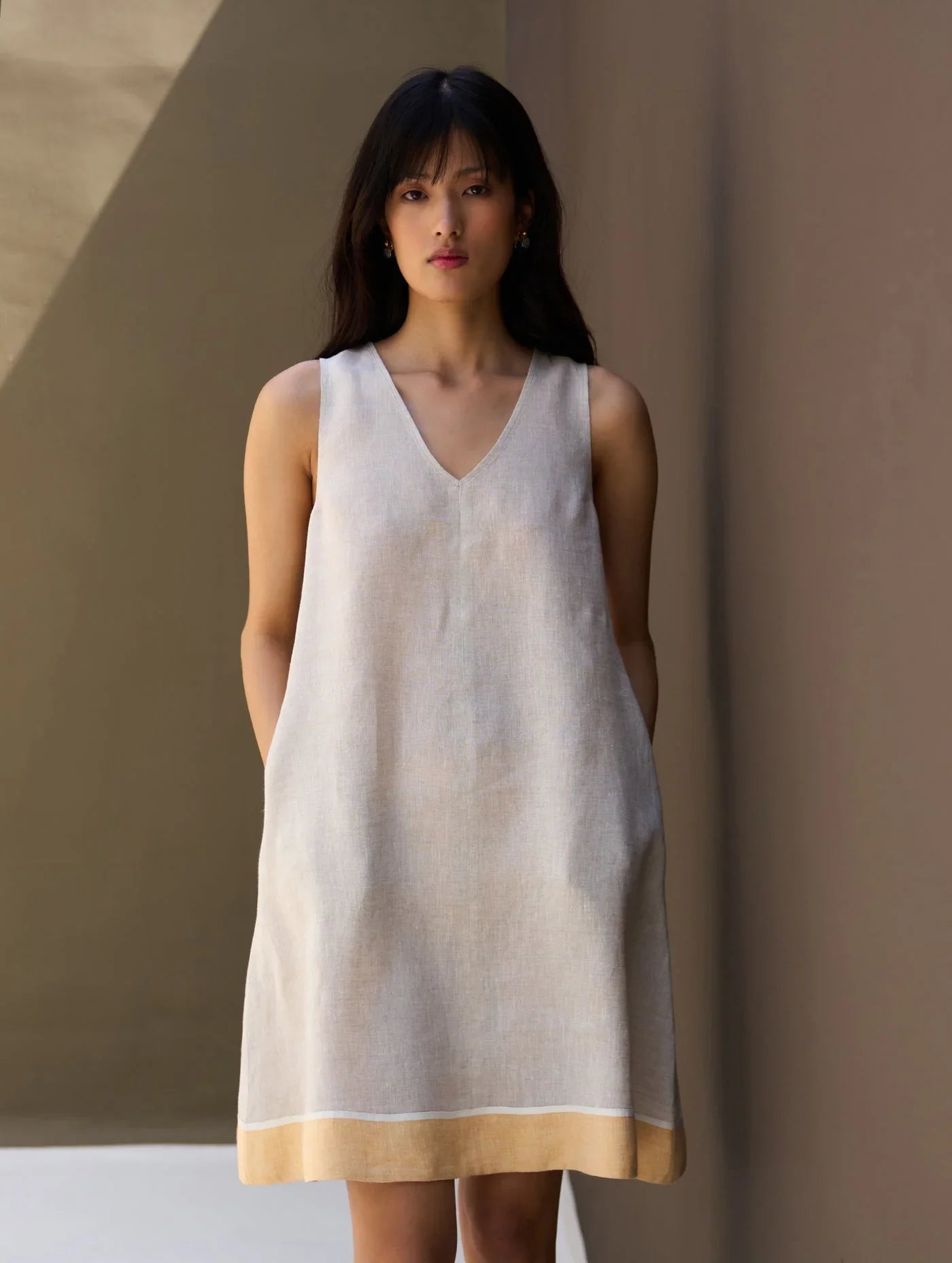 Buy Summer Vacation Linen A-line Short Dress