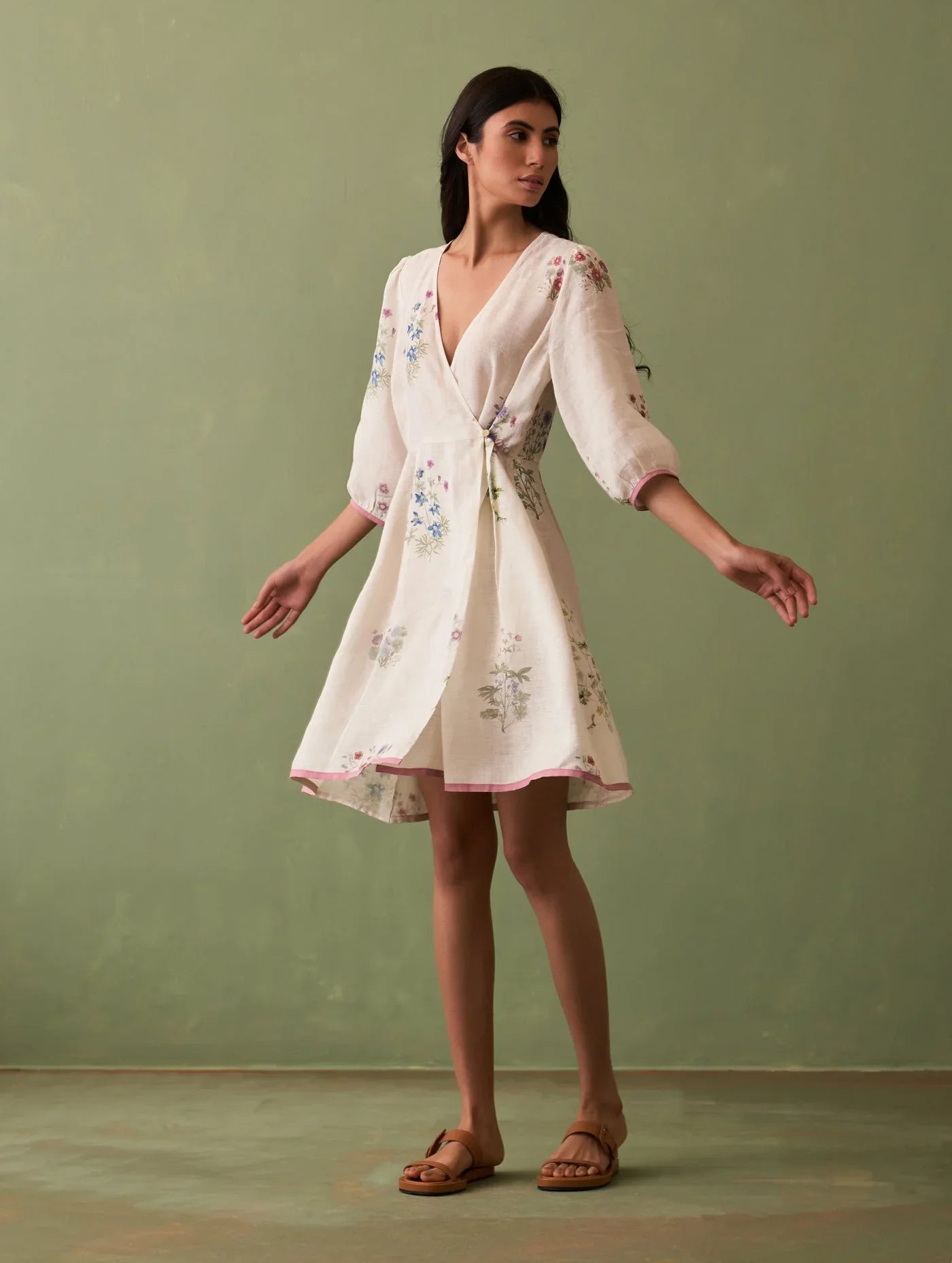 Buy Summer Vacation Ivory Botanical Dress