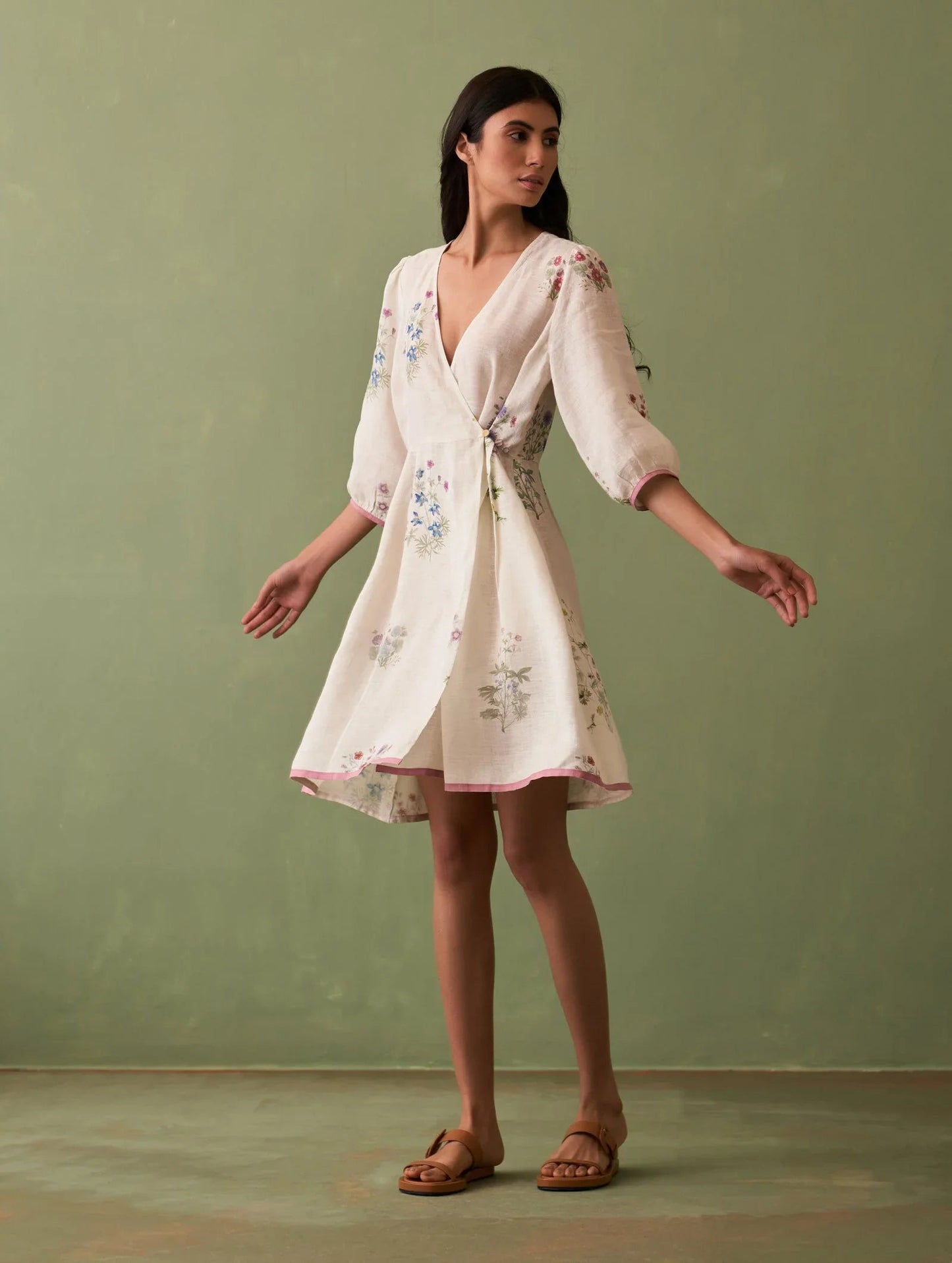 Buy Summer Vacation Ivory Botanical Dress