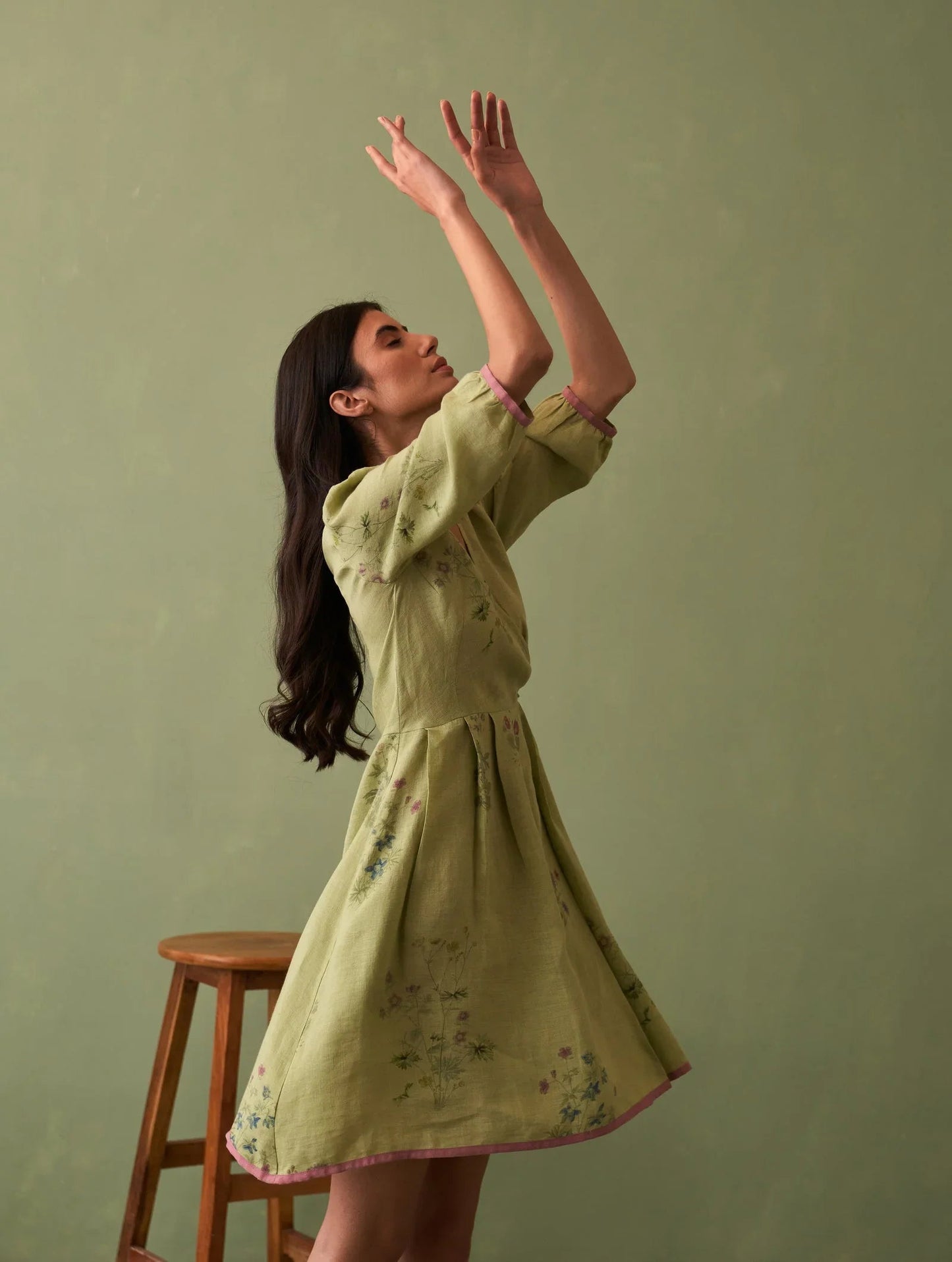 Buy Summer Vacation Green Botanical Dress