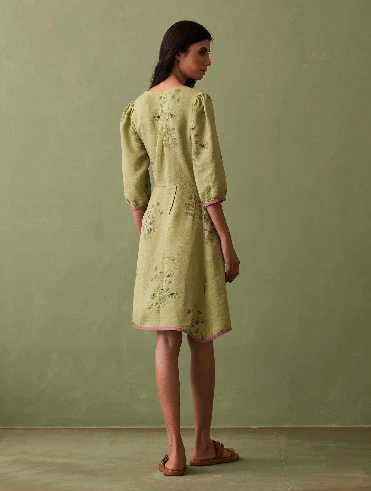 Buy Summer Vacation Green Botanical Dress