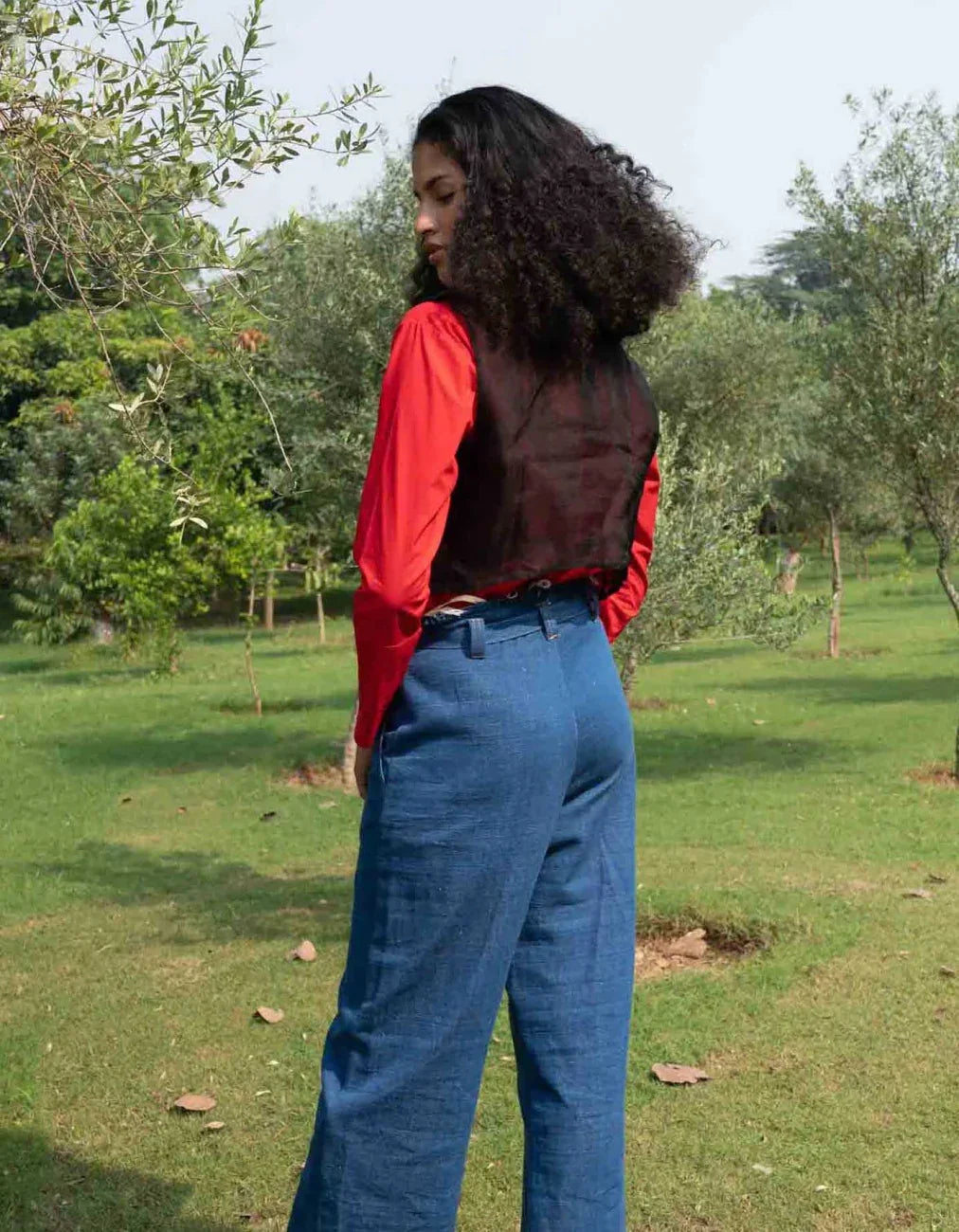 Buy Rose Embroidered on Organza Bib