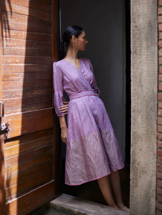 Buy Summer Vacation Lavender Night Out Wrap Dress