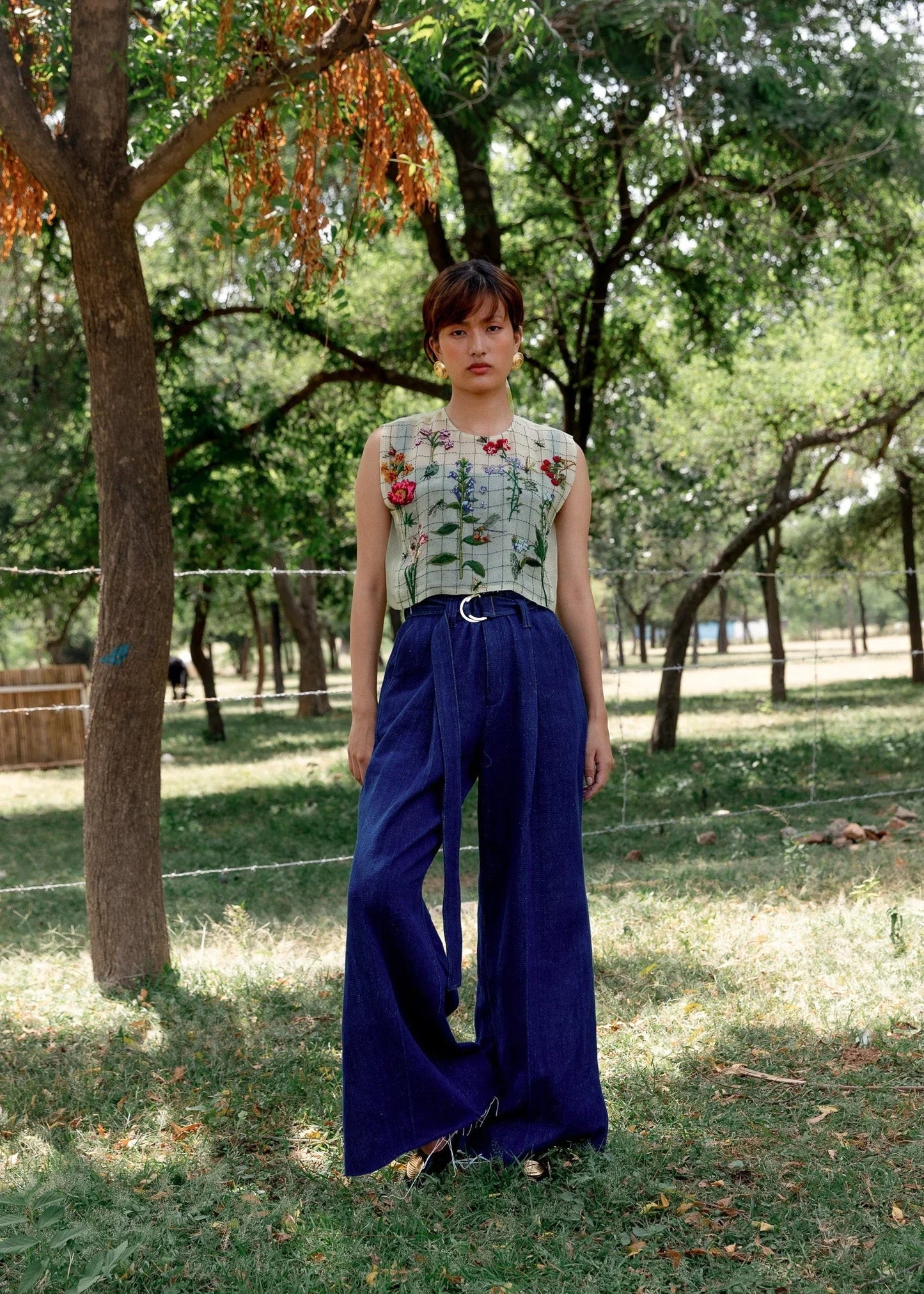 Buy Multicolor Flowers on White Bib