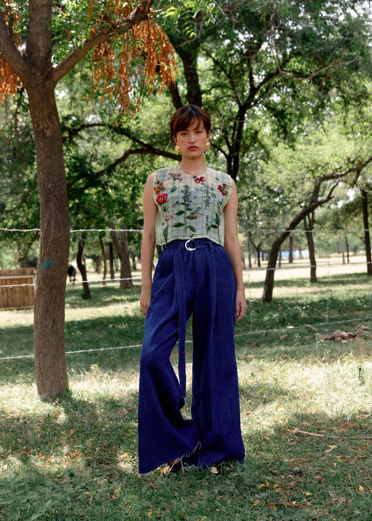 Buy Multicolor Flowers on White Bib